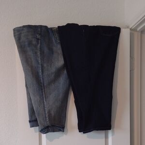 Blue and Dark Blue Jeans Capris Euc